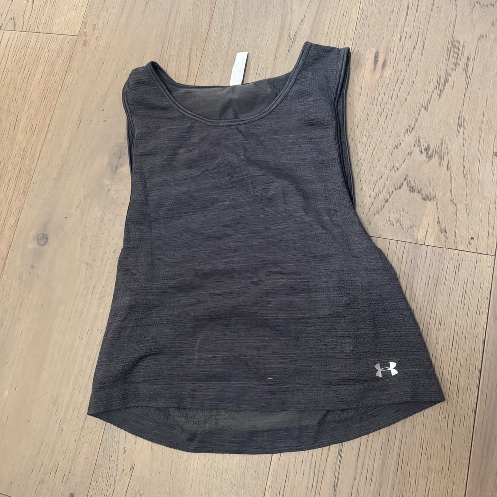 Under Armour HeatGear Tank‎ Top Womens XS Gray Heather Loose Fit